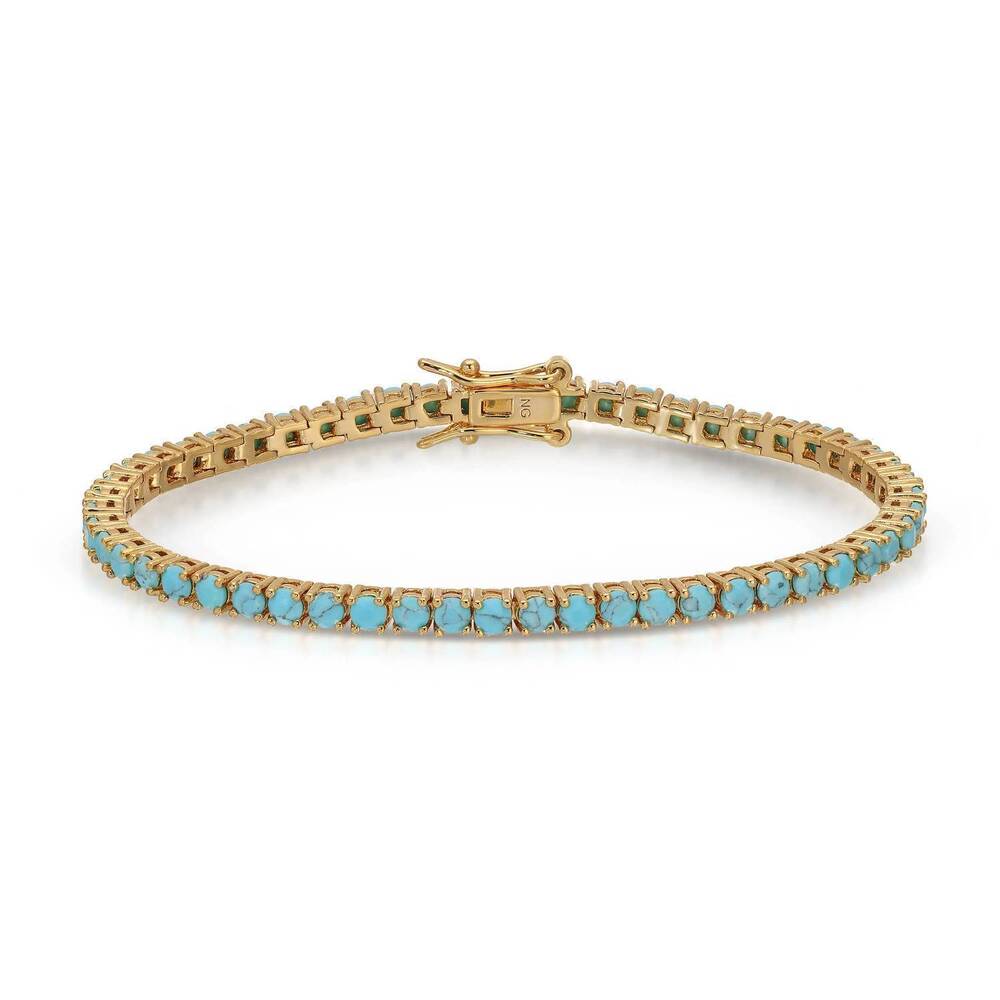 NEW NATIVE GEM women's tennis bracelet in turquoise